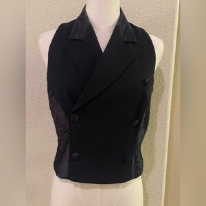Bebe San Francisco Satin Lapel Tuxedo Vest Size 6 Made in USA